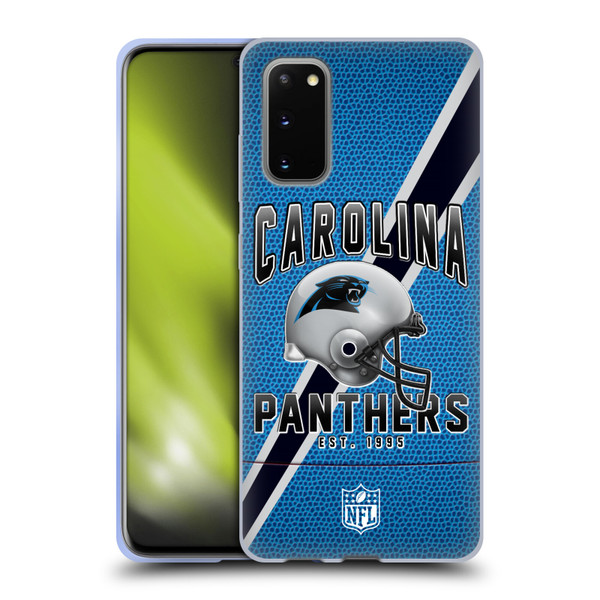 NFL Carolina Panthers Logo Art Football Stripes Soft Gel Case for Samsung Galaxy S20 / S20 5G