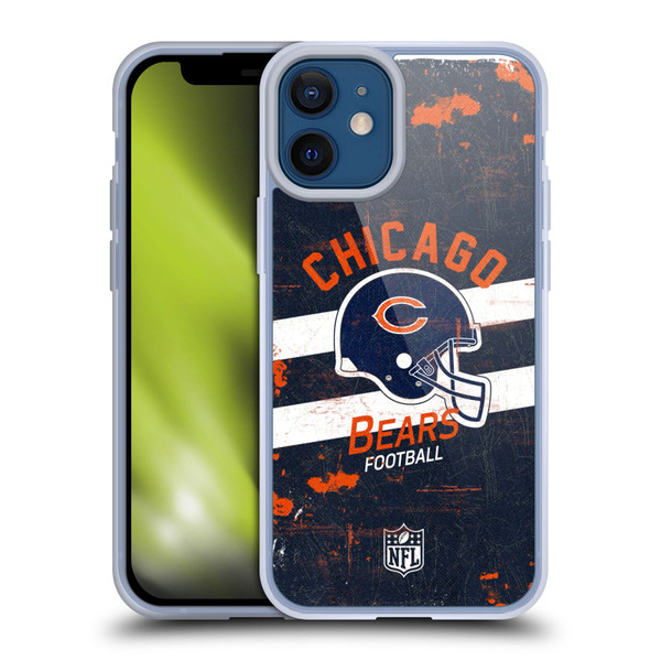 NFL Chicago Bears Logo Art Helmet Distressed Soft Gel Case for Apple iPhone 12 Mini