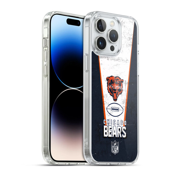 NFL Chicago Bears Logo Art Banner Soft Gel Case for Apple iPhone 14 Pro Max & MagSafe