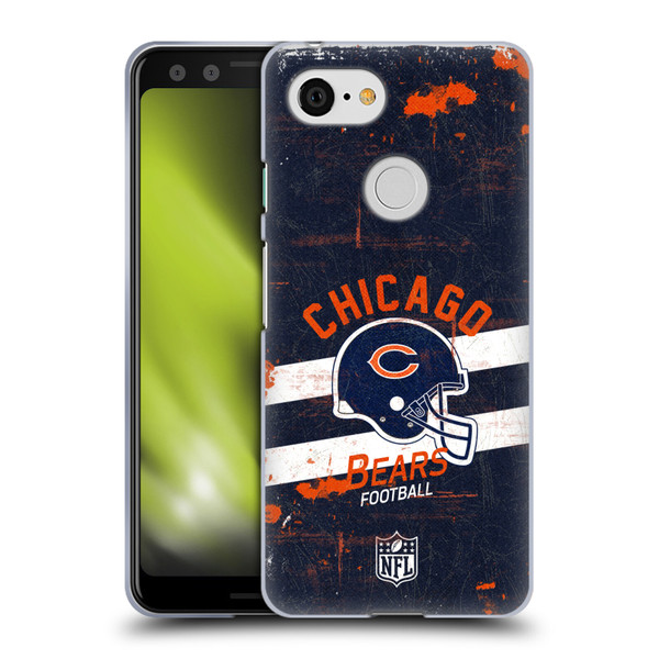 NFL Chicago Bears Logo Art Helmet Distressed Soft Gel Case for Google Pixel 3