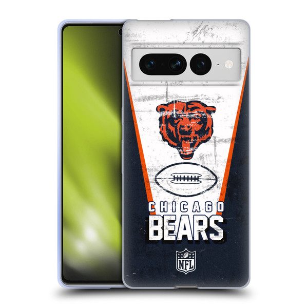 NFL Chicago Bears Logo Art Banner Soft Gel Case for Google Pixel 7 Pro