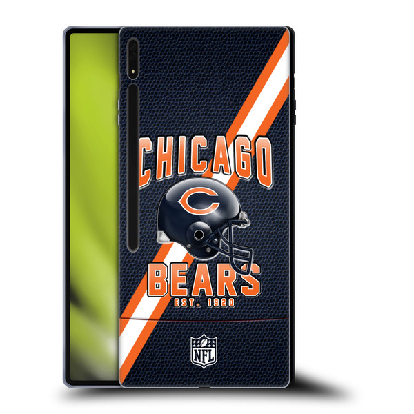 NFL Chicago Bears Logo Art Football Stripes Soft Gel Case for Samsung Galaxy Tab S8 Ultra