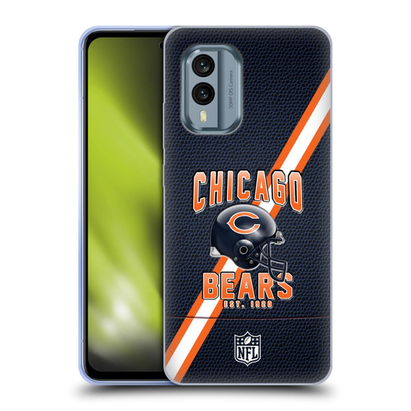 NFL Chicago Bears Logo Art Football Stripes Soft Gel Case for Nokia X30