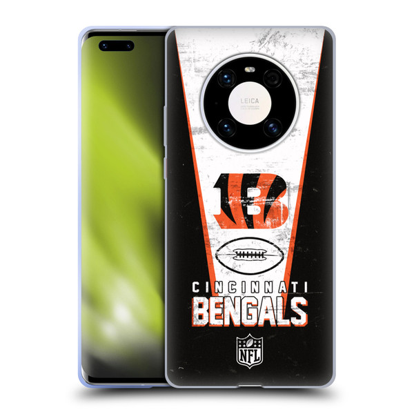 NFL Cincinnati Bengals Logo Art Banner Soft Gel Case for Huawei Mate 40 Pro 5G