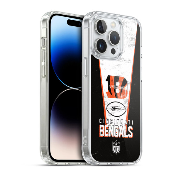 NFL Cincinnati Bengals Logo Art Banner Soft Gel Case for Apple iPhone 13 Pro & MagSafe