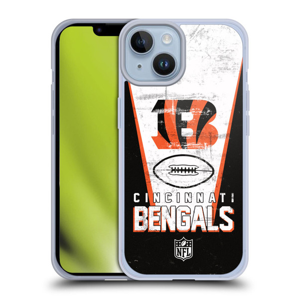 NFL Cincinnati Bengals Logo Art Banner Soft Gel Case for Apple iPhone 14