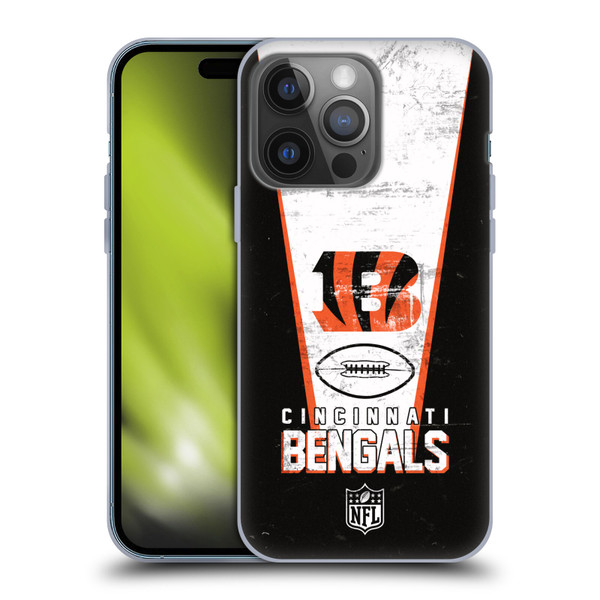 NFL Cincinnati Bengals Logo Art Banner Soft Gel Case for Apple iPhone 14 Pro