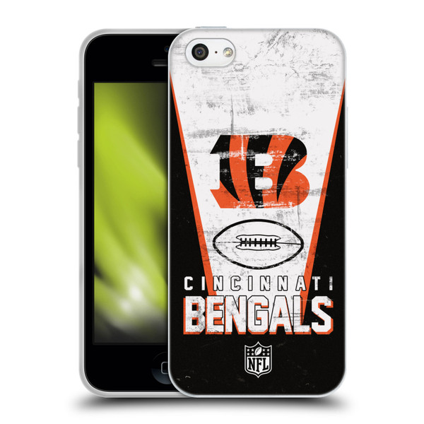 NFL Cincinnati Bengals Logo Art Banner Soft Gel Case for Apple iPhone 5c