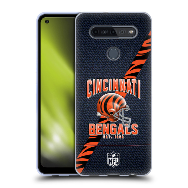 NFL Cincinnati Bengals Logo Art Football Stripes Soft Gel Case for LG K51S