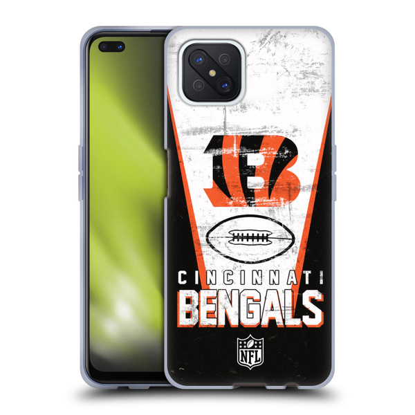 NFL Cincinnati Bengals Logo Art Banner Soft Gel Case for OPPO Reno4 Z 5G