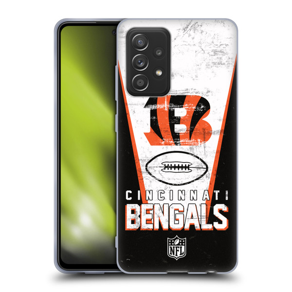NFL Cincinnati Bengals Logo Art Banner Soft Gel Case for Samsung Galaxy A52 / A52s / 5G (2021)