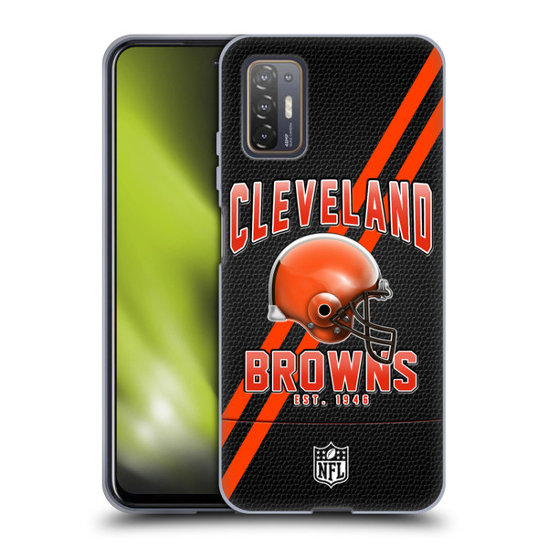 NFL Cleveland Browns Logo Art Football Stripes Soft Gel Case for HTC Desire 21 Pro 5G