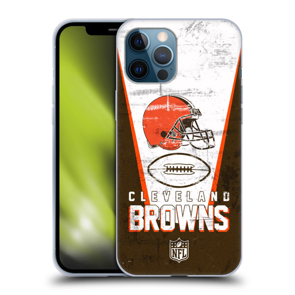 NFL Cleveland Browns Logo Art Banner Soft Gel Case for Apple iPhone 12 Pro Max
