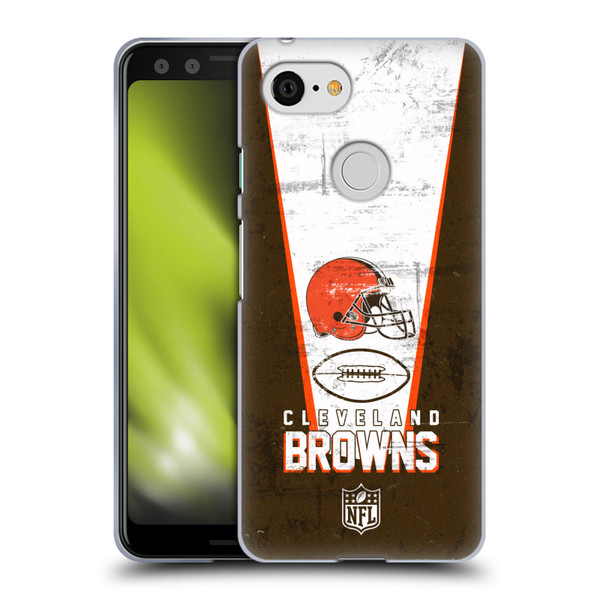 NFL Cleveland Browns Logo Art Banner Soft Gel Case for Google Pixel 3