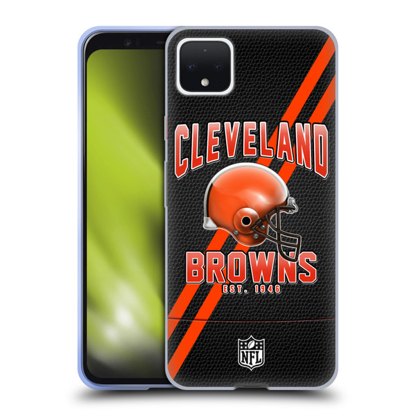 NFL Cleveland Browns Logo Art Football Stripes Soft Gel Case for Google Pixel 4 XL
