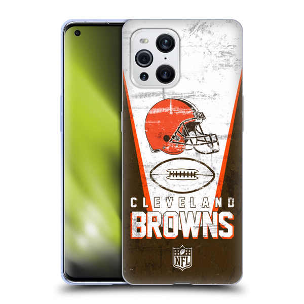 NFL Cleveland Browns Logo Art Banner Soft Gel Case for OPPO Find X3 / Pro