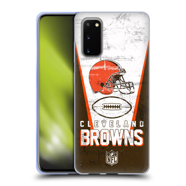 NFL Cleveland Browns Logo Art Banner Soft Gel Case for Samsung Galaxy S20 / S20 5G