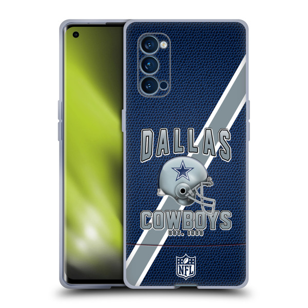 NFL Dallas Cowboys Logo Art Football Stripes Soft Gel Case for OPPO Reno 4 Pro 5G