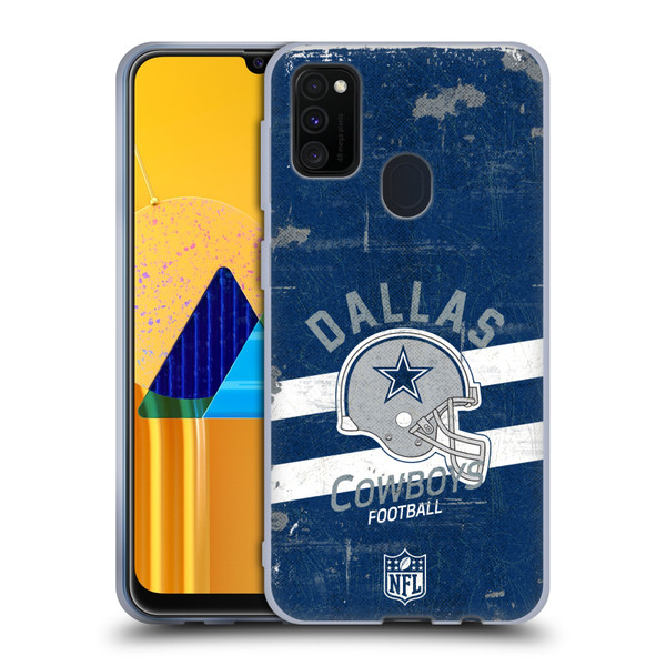 NFL Dallas Cowboys Logo Art Helmet Distressed Soft Gel Case for Samsung Galaxy M30s (2019)/M21 (2020)