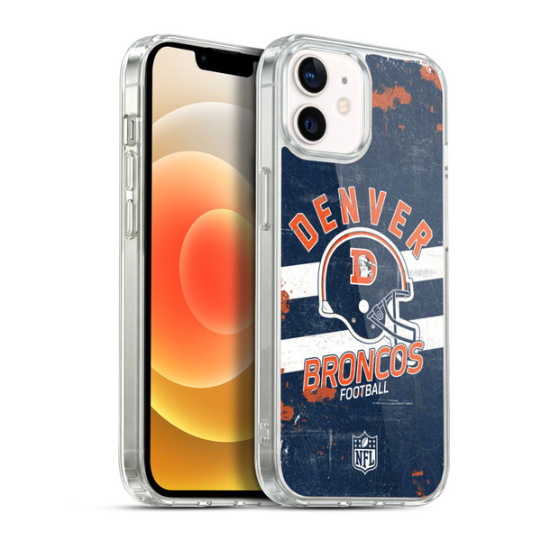 NFL Denver Broncos Logo Art Helmet Distressed Soft Gel Case for Apple iPhone 12 / iPhone 12 Pro & MagSafe