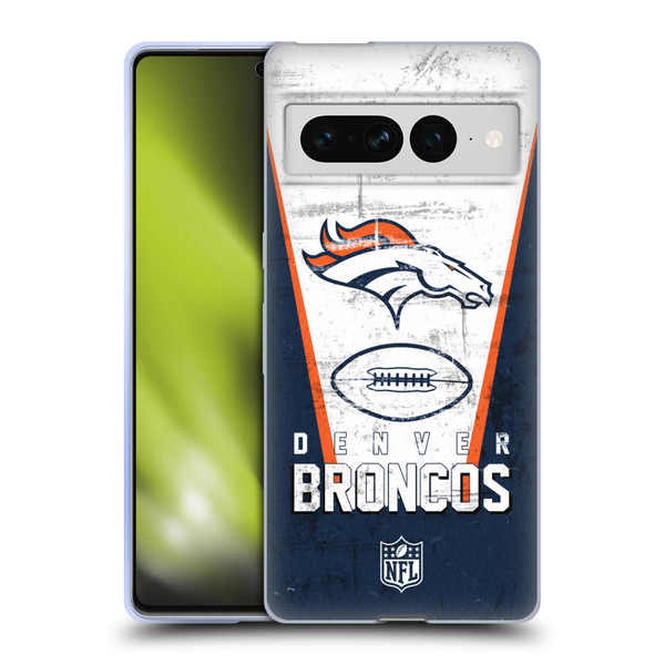 NFL Denver Broncos Logo Art Banner Soft Gel Case for Google Pixel 7 Pro
