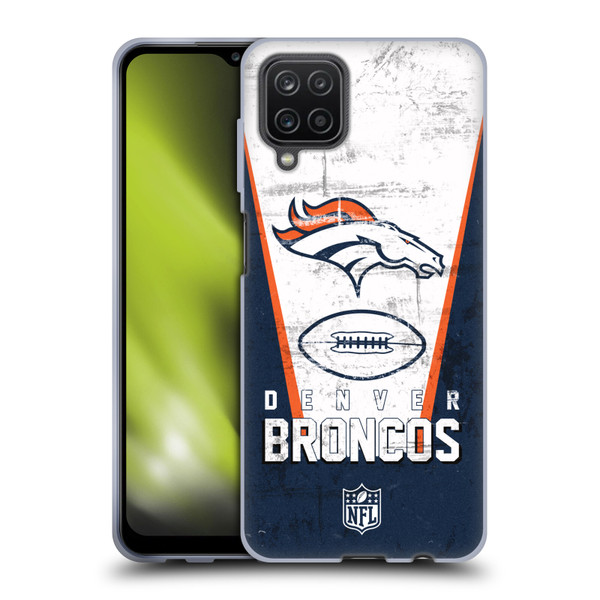NFL Denver Broncos Logo Art Banner Soft Gel Case for Samsung Galaxy A12 (2020)
