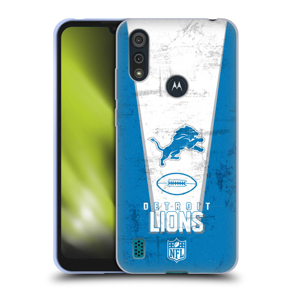 NFL Detroit Lions Logo Art Banner Soft Gel Case for Motorola Moto E6s (2020)