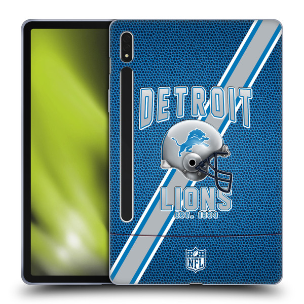 NFL Detroit Lions Logo Art Football Stripes Soft Gel Case for Samsung Galaxy Tab S8
