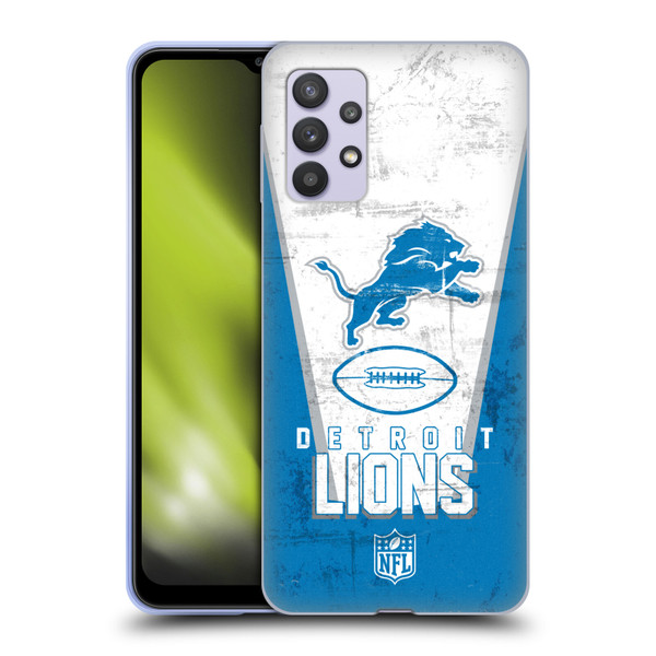 NFL Detroit Lions Logo Art Banner Soft Gel Case for Samsung Galaxy A32 5G / M32 5G (2021)