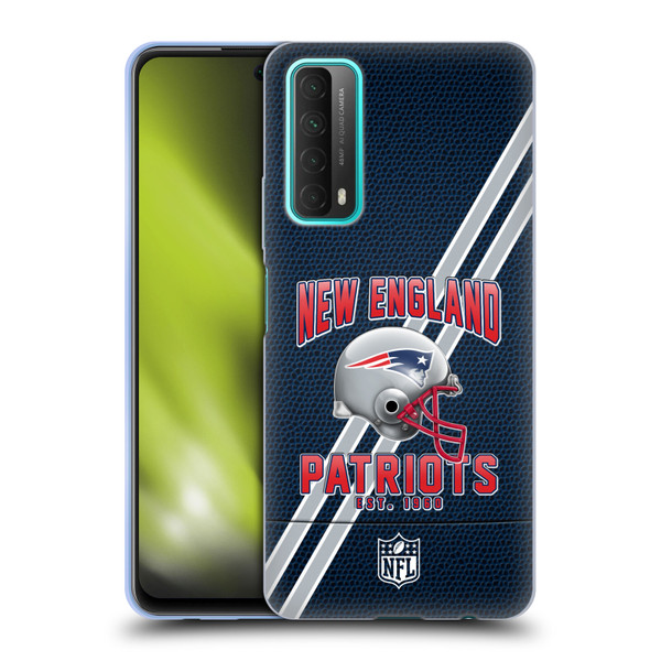 NFL New England Patriots Logo Art Football Stripes Soft Gel Case for Huawei P Smart (2021)