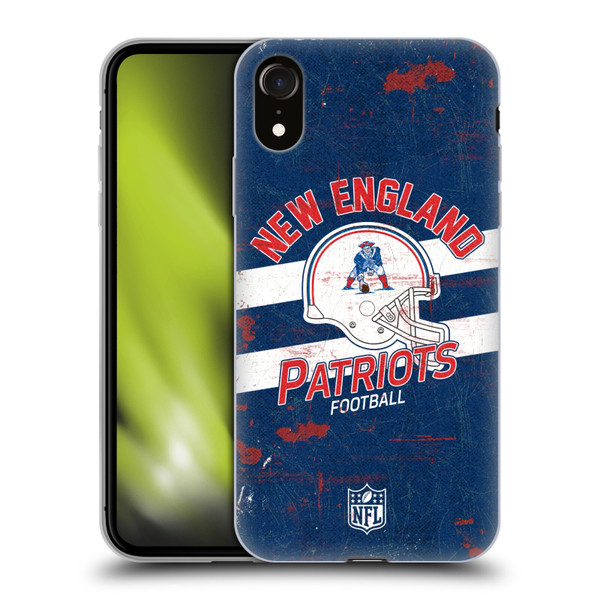 NFL New England Patriots Logo Art Helmet Distressed Soft Gel Case for Apple iPhone XR