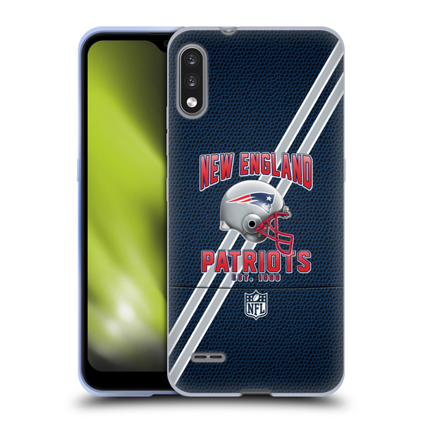 NFL New England Patriots Logo Art Football Stripes Soft Gel Case for LG K22