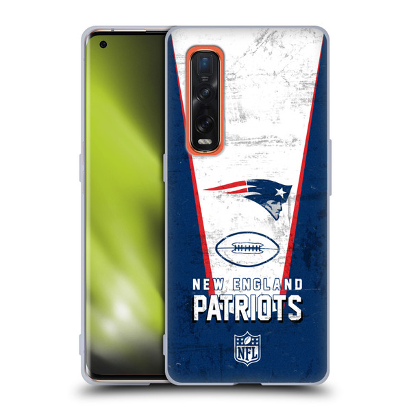 NFL New England Patriots Logo Art Banner Soft Gel Case for OPPO Find X2 Pro 5G