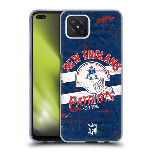 NFL New England Patriots Logo Art Helmet Distressed Soft Gel Case for OPPO Reno4 Z 5G
