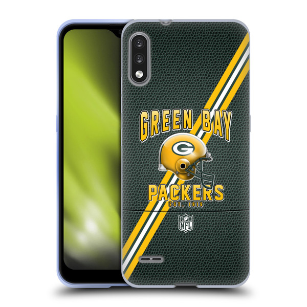 NFL Green Bay Packers Logo Art Football Stripes Soft Gel Case for LG K22