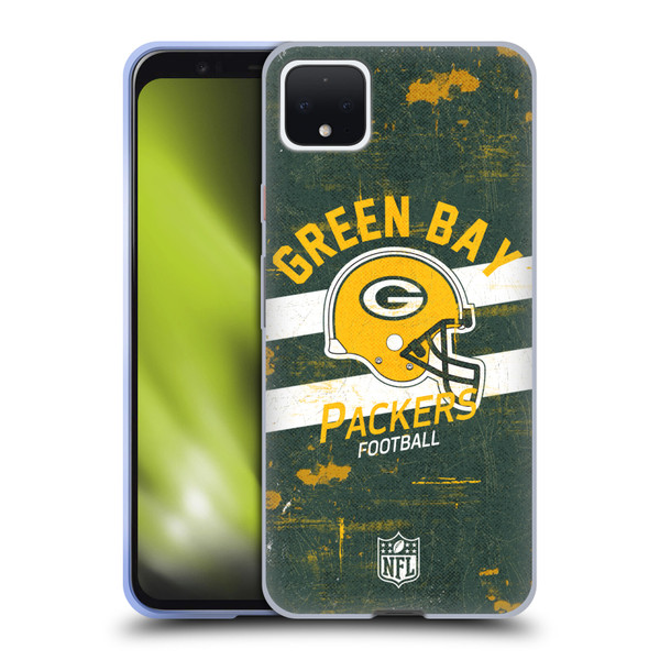 NFL Green Bay Packers Logo Art Helmet Distressed Soft Gel Case for Google Pixel 4 XL