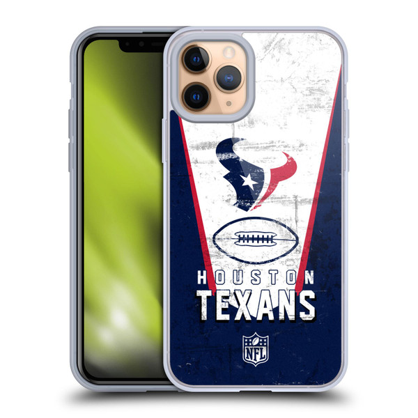 NFL Houston Texans Logo Art Banner Soft Gel Case for Apple iPhone 11 Pro
