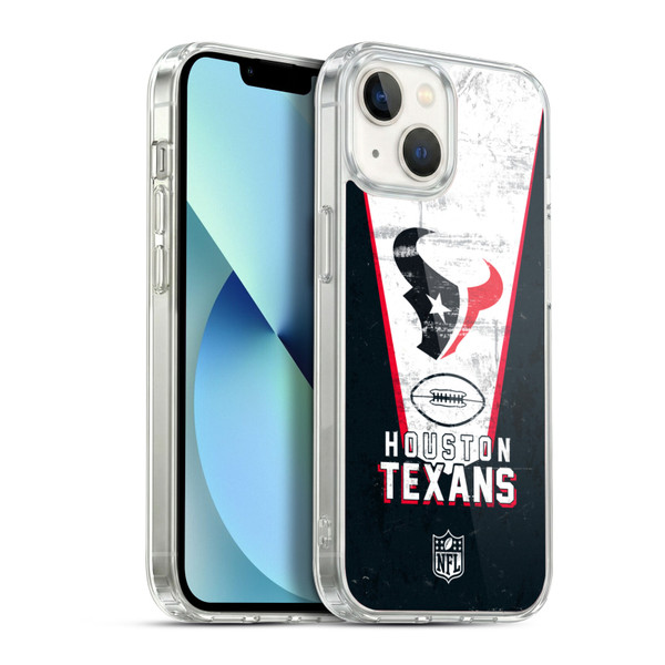 NFL Houston Texans Logo Art Banner Soft Gel Case for Apple iPhone 13