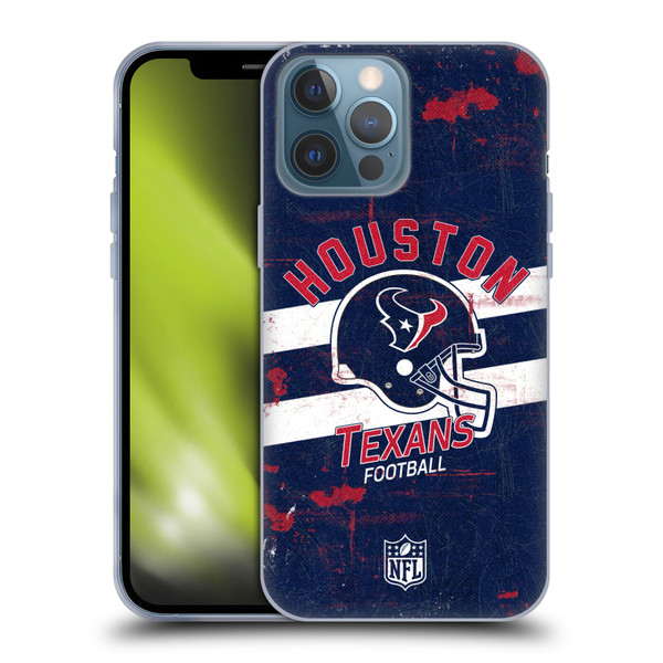 NFL Houston Texans Logo Art Helmet Distressed Soft Gel Case for Apple iPhone 13 Pro Max