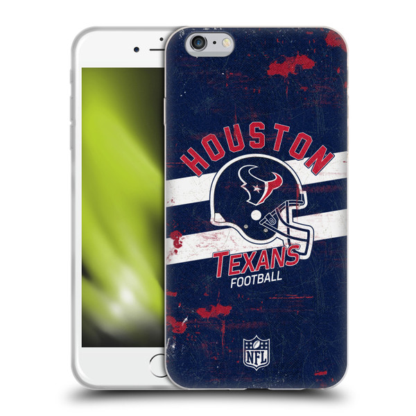 NFL Houston Texans Logo Art Helmet Distressed Soft Gel Case for Apple iPhone 6 Plus / iPhone 6s Plus