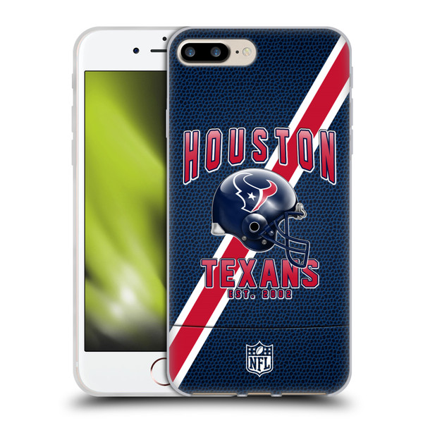 NFL Houston Texans Logo Art Football Stripes Soft Gel Case for Apple iPhone 7 Plus / iPhone 8 Plus