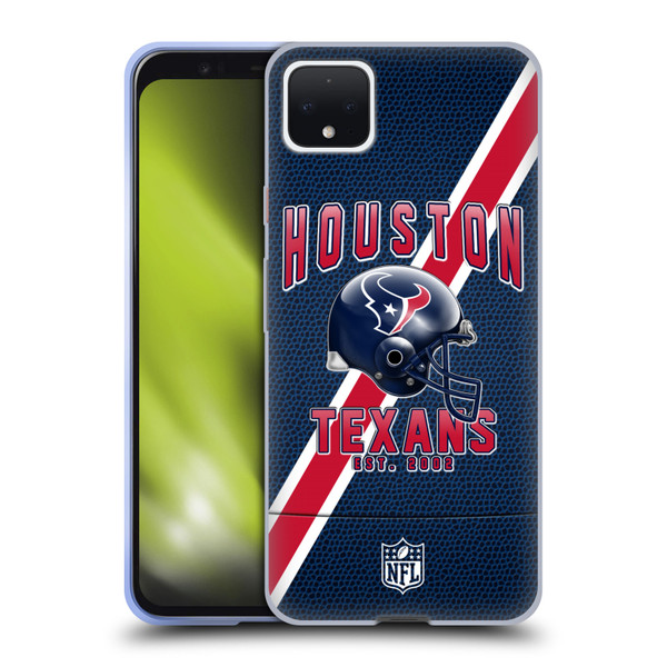 NFL Houston Texans Logo Art Football Stripes Soft Gel Case for Google Pixel 4 XL