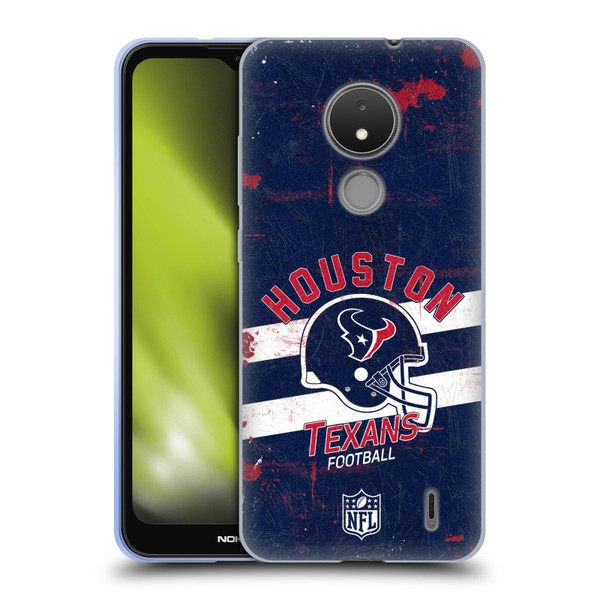 NFL Houston Texans Logo Art Helmet Distressed Soft Gel Case for Nokia C21