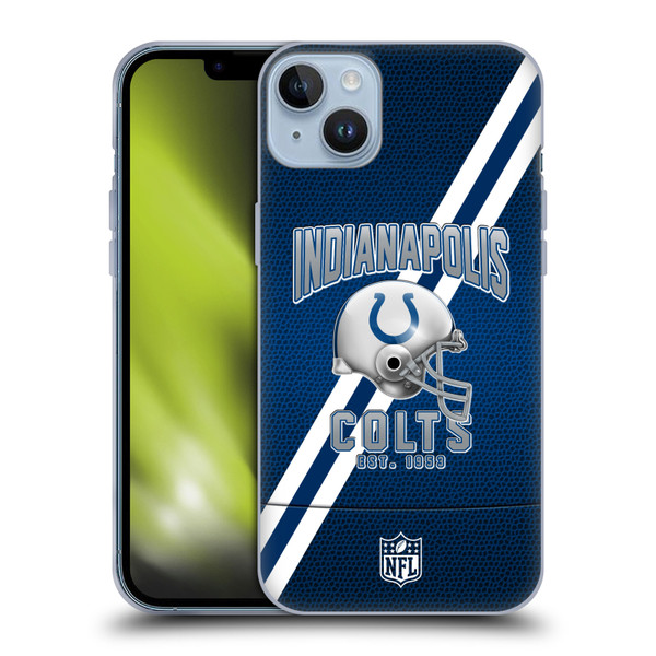 NFL Indianapolis Colts Logo Art Football Stripes Soft Gel Case for Apple iPhone 14 Plus