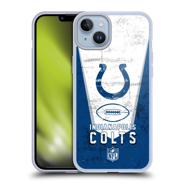 NFL Indianapolis Colts Logo Art Banner Soft Gel Case for Apple iPhone 14 Plus