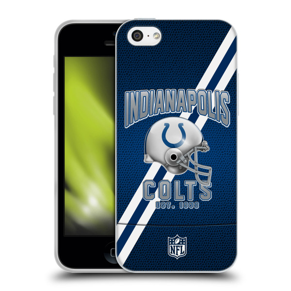 NFL Indianapolis Colts Logo Art Football Stripes Soft Gel Case for Apple iPhone 5c