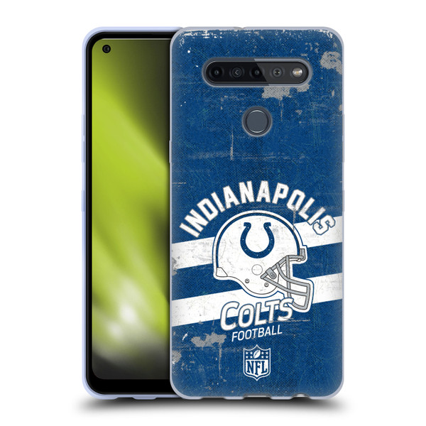 NFL Indianapolis Colts Logo Art Helmet Distressed Soft Gel Case for LG K51S