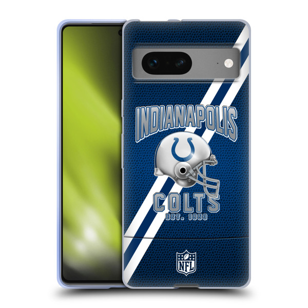 NFL Indianapolis Colts Logo Art Football Stripes Soft Gel Case for Google Pixel 7