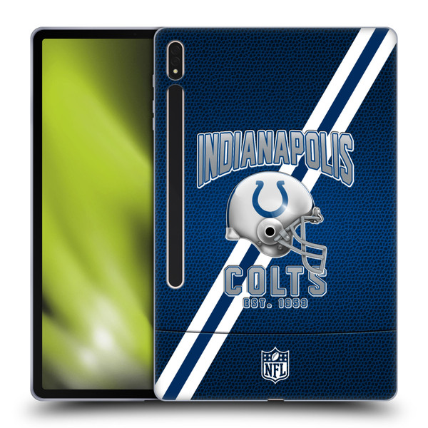 NFL Indianapolis Colts Logo Art Football Stripes Soft Gel Case for Samsung Galaxy Tab S8 Plus