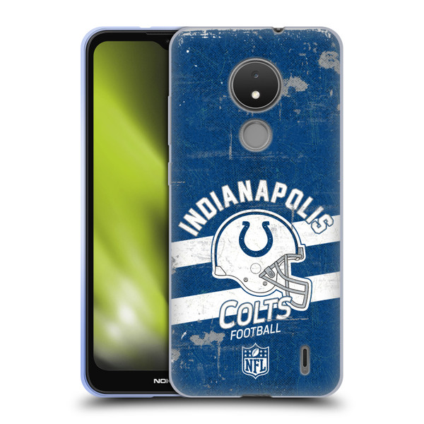 NFL Indianapolis Colts Logo Art Helmet Distressed Soft Gel Case for Nokia C21